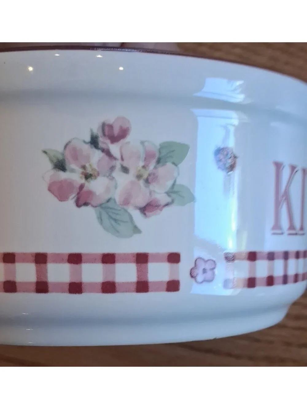 Pfaltzgraff Delicious Ceramic Kitty Bowl with Cherry and Floral Design